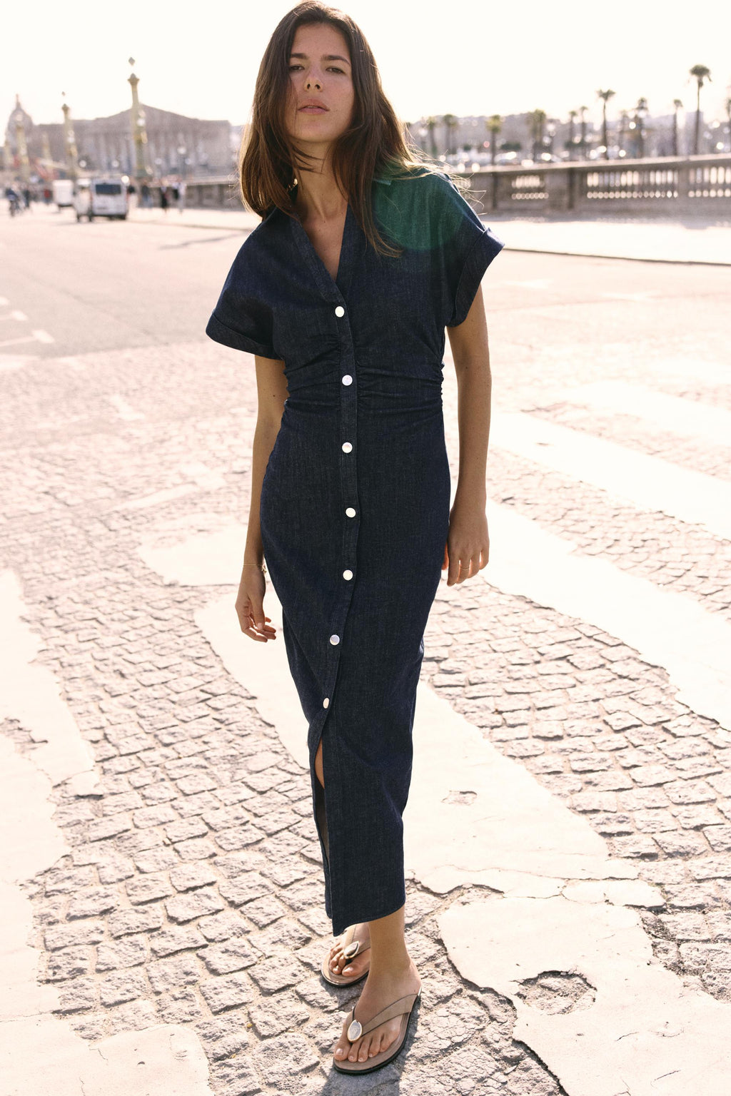 Denim midikjole