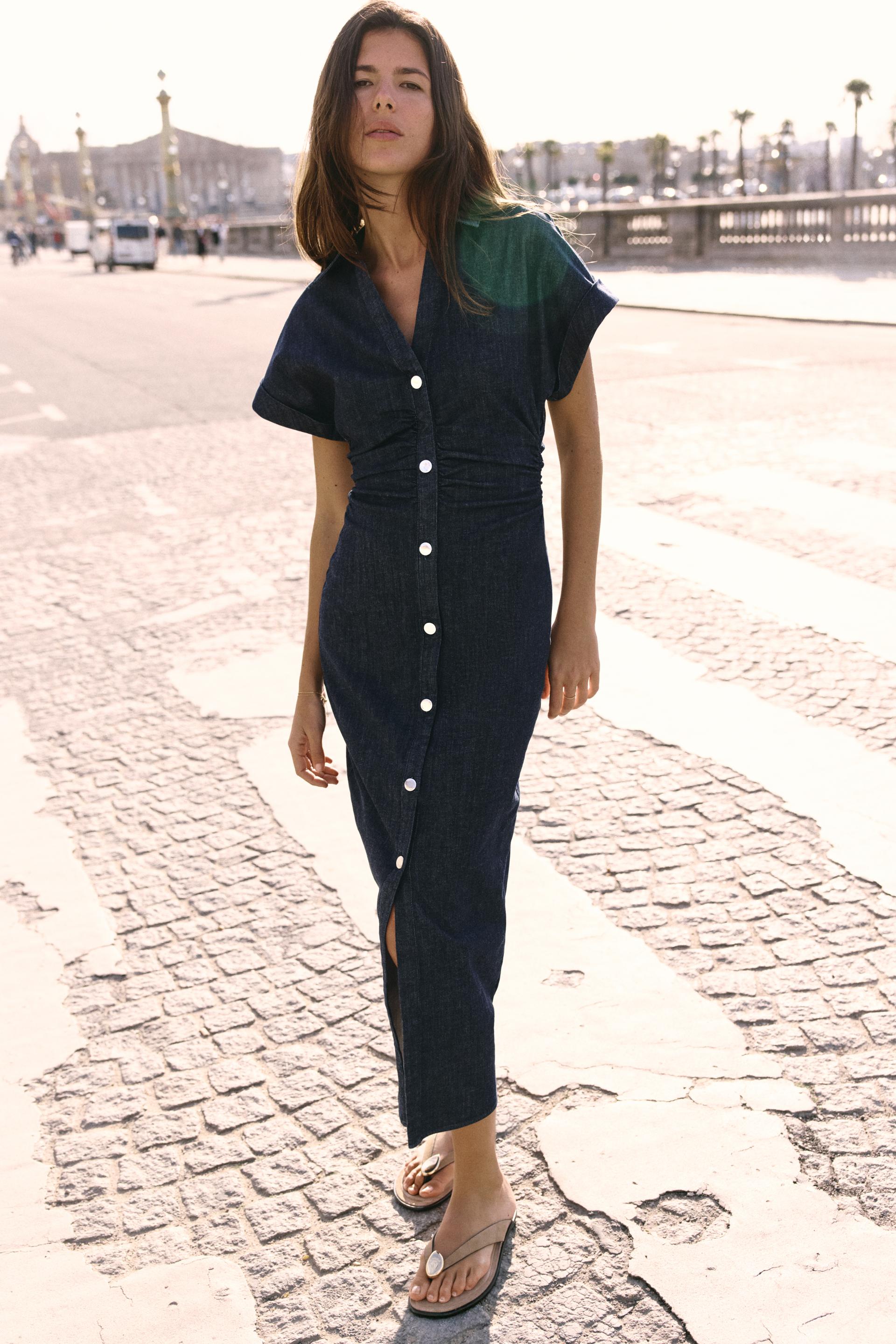 Denim midikjole