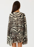 Elisana Mini Sukienka Zebra