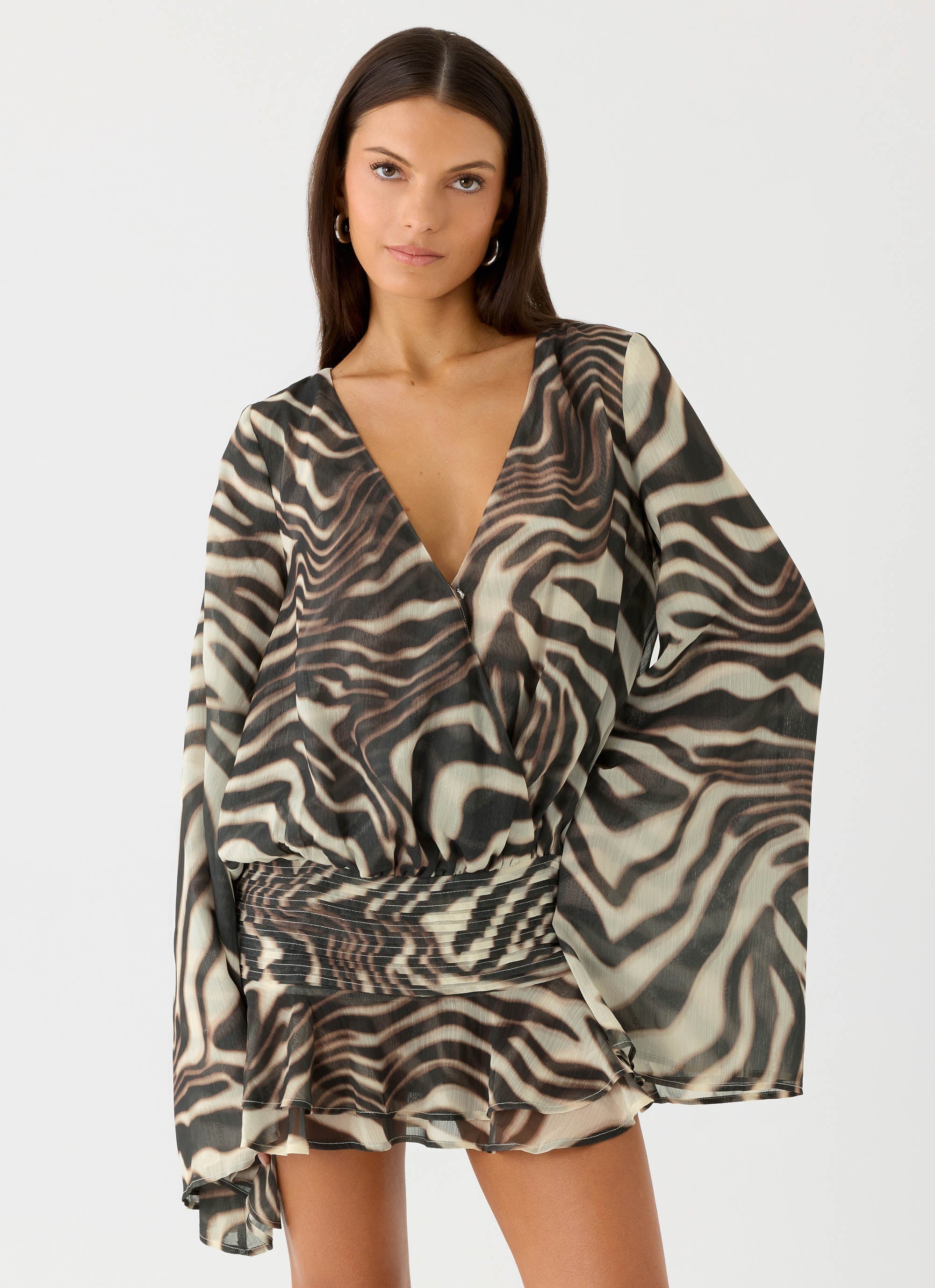 Elisana Mini Kjole Zebra