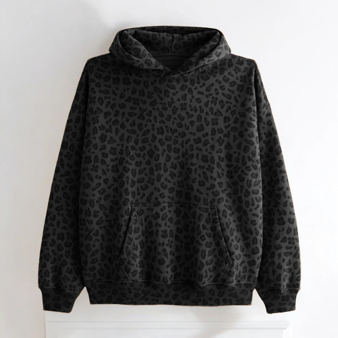 Unisex leopard-hættetrøje