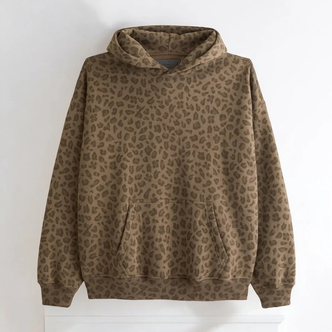 Unisex leopard-hættetrøje